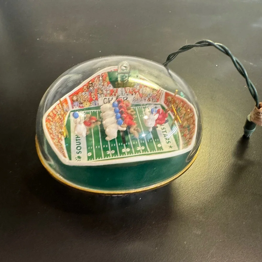 Hallmark Keepsake Ornament Small Green 1991 Ken Crow Football North Stars